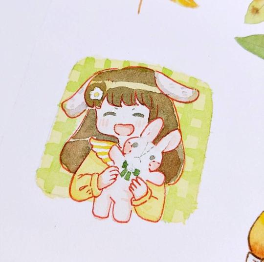 萌系女孩子手绘板绘手帐q版