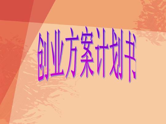 创业方案计划书ppt