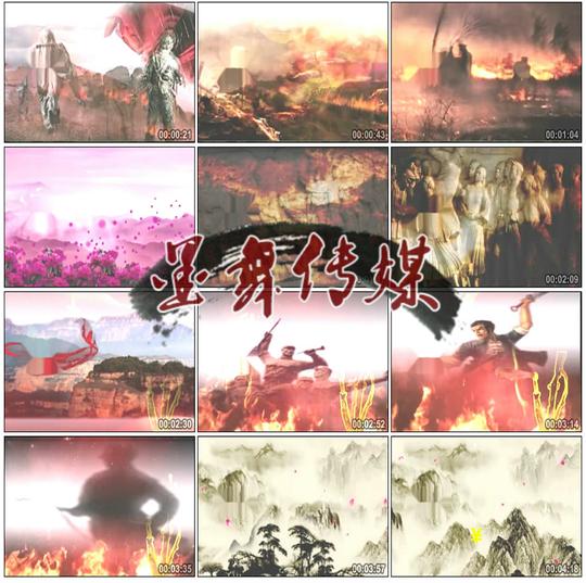 沂蒙山经典红歌在太行山上led背景八路军战士抗日抗战视频素材