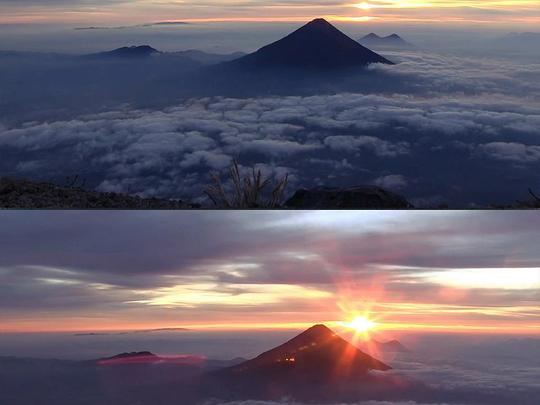 实拍壮观大气高山云海日出日落视频素材