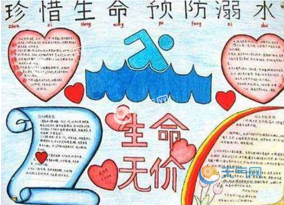 防溺水手抄报模板图片