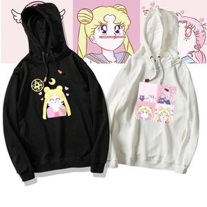美少女战士联名卫衣抖音网红同款情侣卫衣春秋冬薄款连帽外套潮流