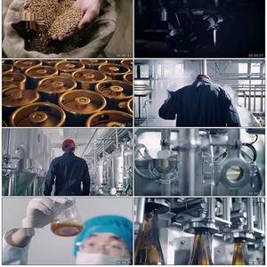 啤酒酿造加工厂酿酒原料酿酒设备生产设备生产车间高清视频素材