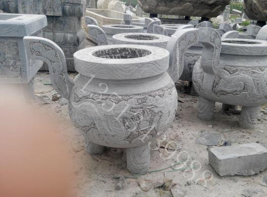 天然大理石青石香炉鼎石头仿古旧货古建大小号定做加工