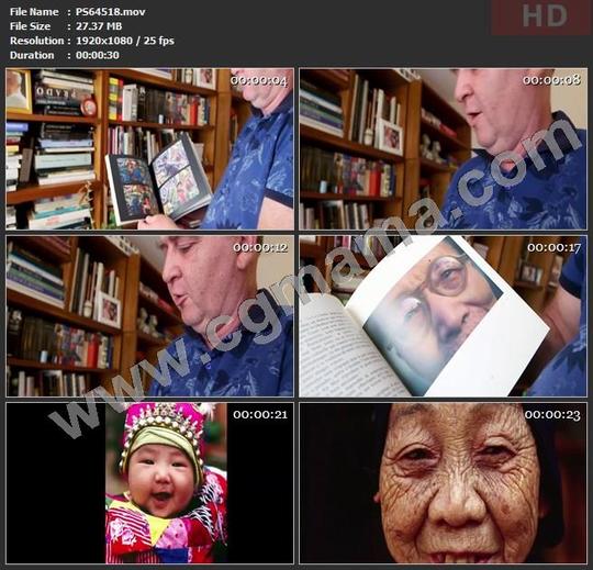 ps64518雕像书籍图画作品摄影师书架艺术老人泪水婴儿京剧高清实拍视频素材