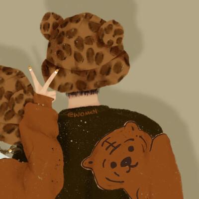 动漫情头可爱背影双人画师:women是我们呀
