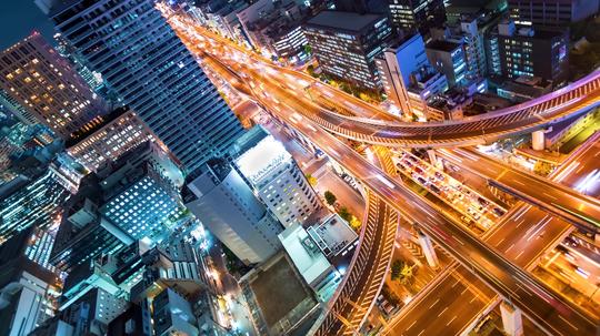 城市交通延时摄影城市夜景_3840x2160_高清视频素材