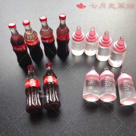 仿真迷你立体可乐瓶立体奶瓶树脂可口可乐瓶饮料瓶diy手工配件