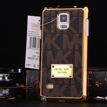 michaelkorsmknote4电镀金边贴皮手机壳三星note4保护壳