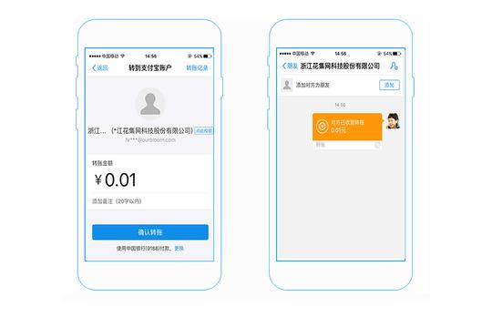 打开手机支付宝→扫码进入充值页面→输入充值金额→确认转账