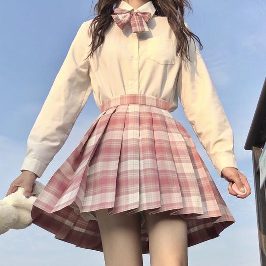 【草莓红茶】jk甜美日系制服两件套百褶裙小清新学院风秋季冬套装