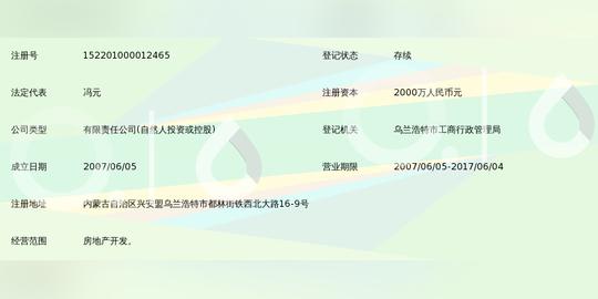 乌兰浩特市蒙佳房地产开发有限公司