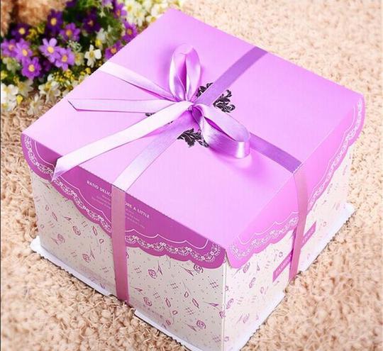 专版摩卡8寸包装盒子方形绳带款手提袋生日蛋糕盒蛋糕盒方