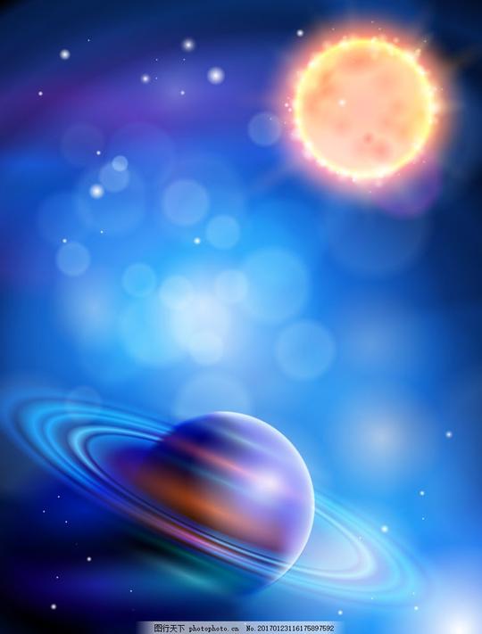 太阳粒子和蓝色光斑星球图片素材光线梦幻光斑恒星地球球体宇宙