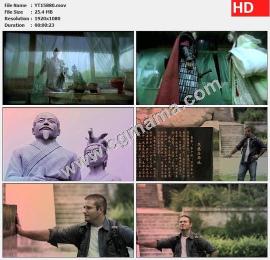 yt15880古代范蠡与西施的凄美爱情故事塑像游客高清实拍视频素材