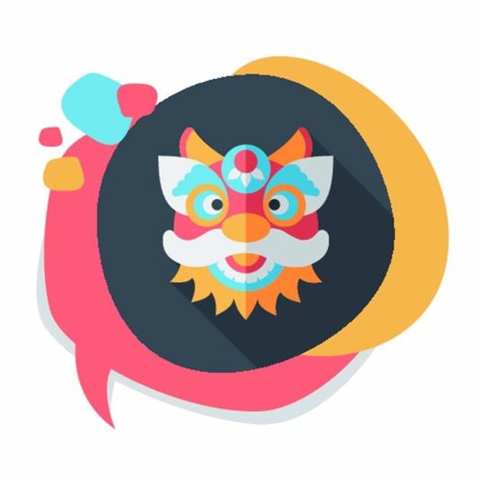春节,象征,长,影子,龙,狮子,跳舞,头部