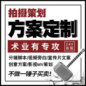 拍摄方案短视频脚本分镜头剪辑mv企业宣传纪录片剧本文案策划设计