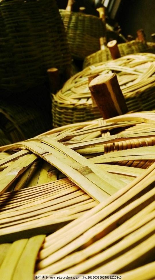 竹筐竹篮篮子框子手工艺品竹制品日常生活用品摄影生活素材