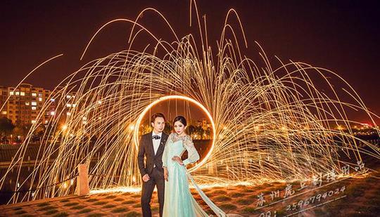 2016影楼款夜景婚纱摄影道具外景拍照情侣写真夜光圈燃
