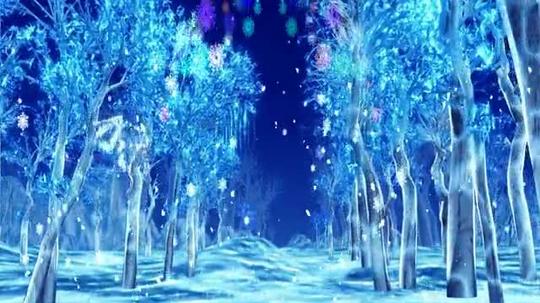 全息素材唯美塞北雪雪花松树_3d全息投影_晚会演艺