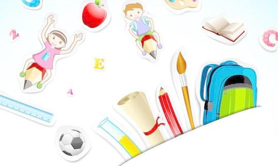 卡通学生用品图片,是一款日常生活矢量图素材,文件格式为eps,源