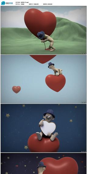 卡通人物求婚表白视频素材