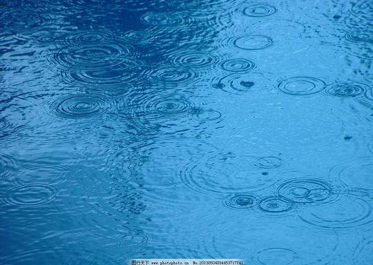 湖面下雨水纹阴沉夏天摄影