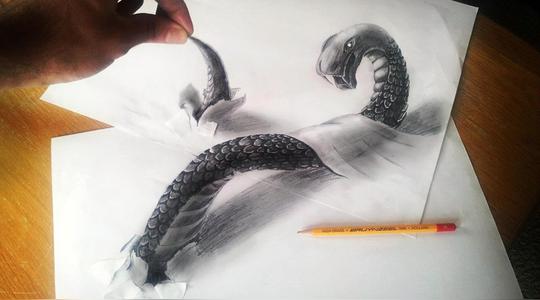 3d立体画diy三维手绘粉笔画墙绘素材墙绘视频教程手绘墙绘画铅笔