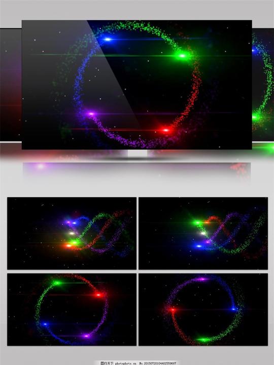 炫酷彩色星空高清视频素材图片动态视频素材图片光感粒子图片圆环线图片
