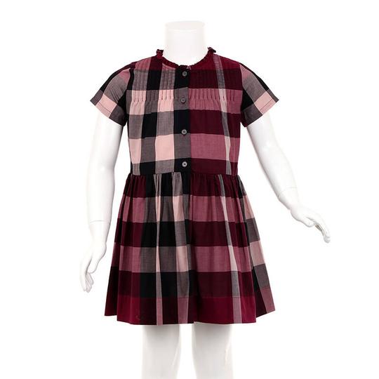 burberry巴宝莉女童公主边格纹连衣裙童装3997906灰色12