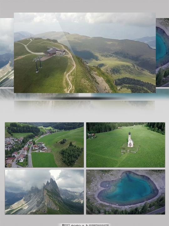航拍唯美阿尔卑斯山脉视频素材村庄风光风景旅游山庄实拍