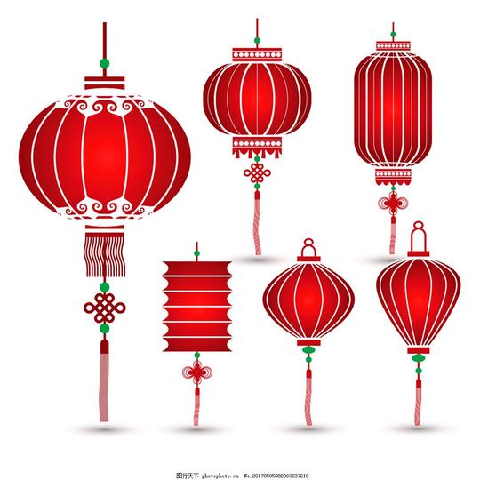 卡通灯笼中国结红灯笼中国元素中国风主题喜庆元素节日素材