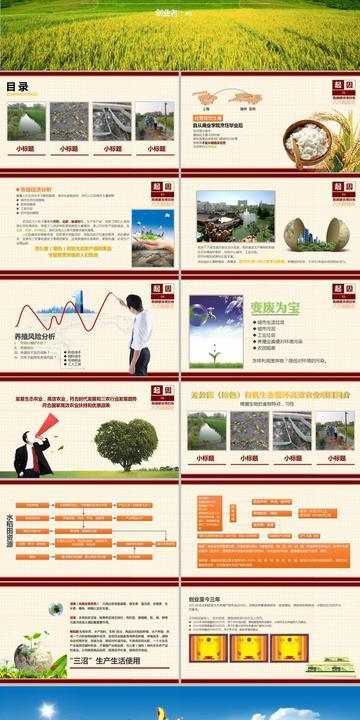 原创设计稿ppt模板/ppt背景图片农业旅游ppt绿色环保农业创业项目