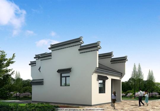 民居效果图民居设计素材徽派建筑休闲古建新中式办公图片素材
