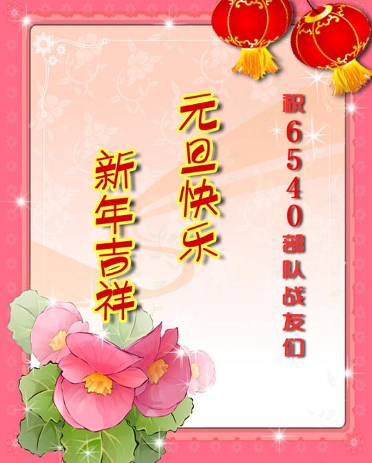 祝6540部队各位首长,战友们元旦快乐!(军之缘)