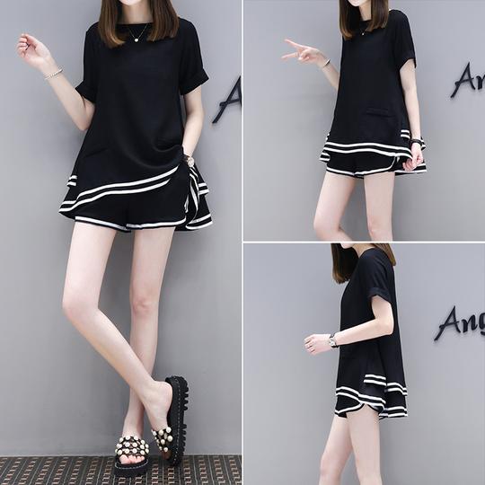 三木子快时尚女装慵懒风衣服啊姐家店铺夏季大码宽松两件套休闲短