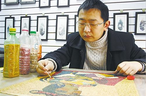五谷粮食画入选非遗唐大焱创业成功了