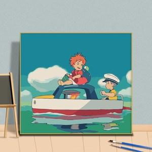 数字油画diy减压画抽象人物填色画手工涂色油彩画装饰画彩色气球