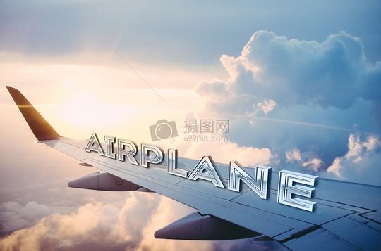 机翼上的立体英文字id：500397640