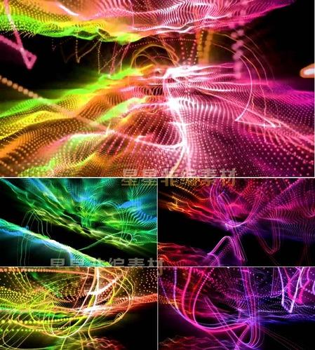 绚丽粒子星云光线夜店开场vj素材动感快节奏舞曲晚会led背景视频