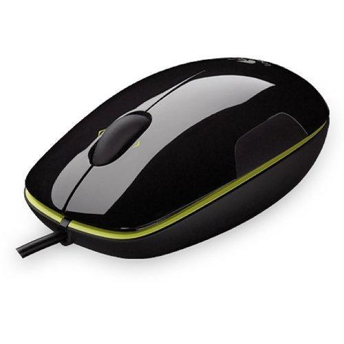 主流好价!logitech罗技ls1有线激光鼠标(黑色绿边)