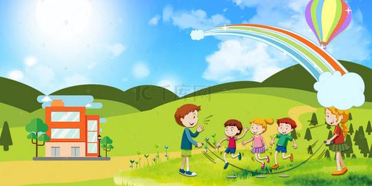 卡通幼儿园招生海报背景素材