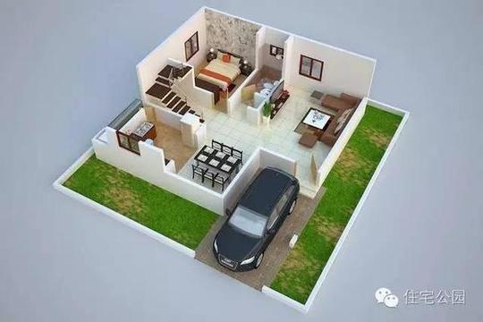 现代风格农村别墅一:微信公众号:住宅公园,免费300套农村别墅图纸
