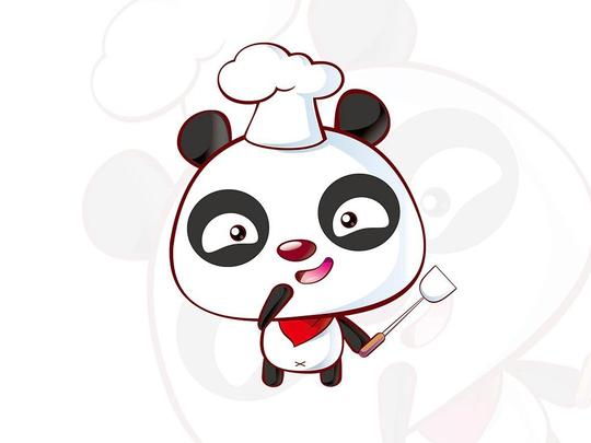 2017年白色平面厨师可爱卡通熊猫图片素材_ai模板下载