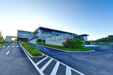 灰色建筑整体虚拟体验中心背景图片