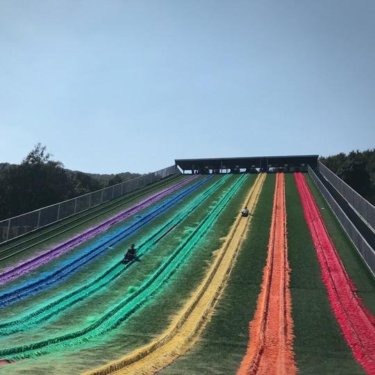 景区滑草场滑草皮游乐设备生态农庄亲子娱乐项目七彩滑草道安装