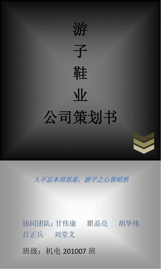游子鞋业创业策划书