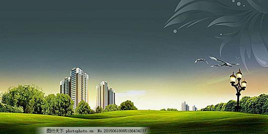 宽景绿地广告背景素材地产背景地产素材高端地产黑色