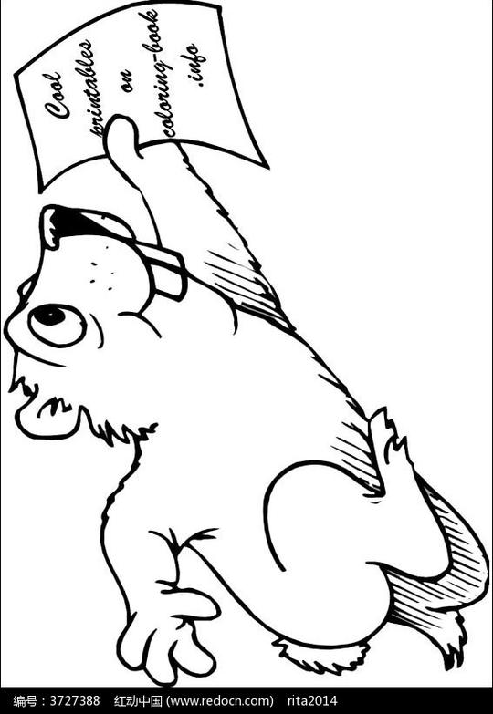 免费素材图片素材漫画插画人物卡通土拨鼠拿着稿纸请您分享