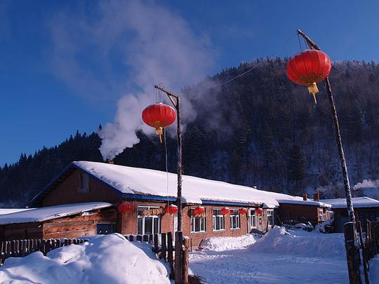 中国北方农村雪景_手机壁纸_全景壁纸